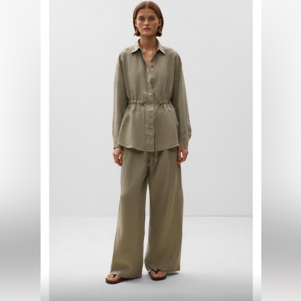 Chic Khaki Wide-Leg Women's Pants